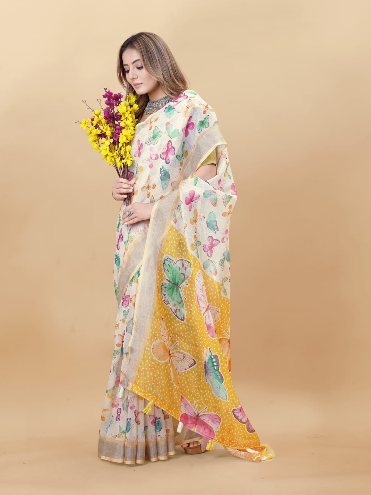 Shree Radha Raman Trendz Linen Digital Printed Saree Catalog 